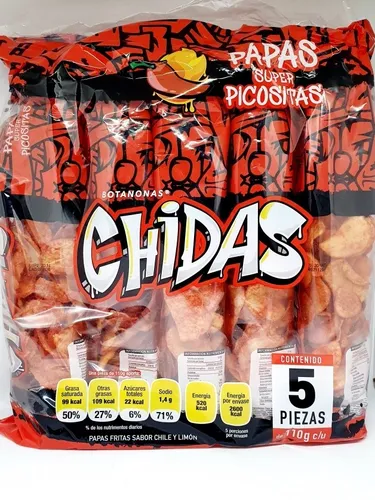 BOTANONAS CHIDAS PAPAS SUPER PICOSITAS CHILE Y LIMON 6/5